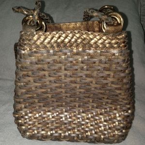 Franco Sarto leather woven metallic bag